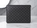 Louis Vuitton Monogram Black Leather Laptop Sleeve